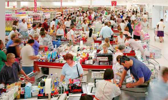 busy supermarket
