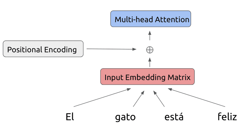 Multi-head attention operation in encoder of Transformer model