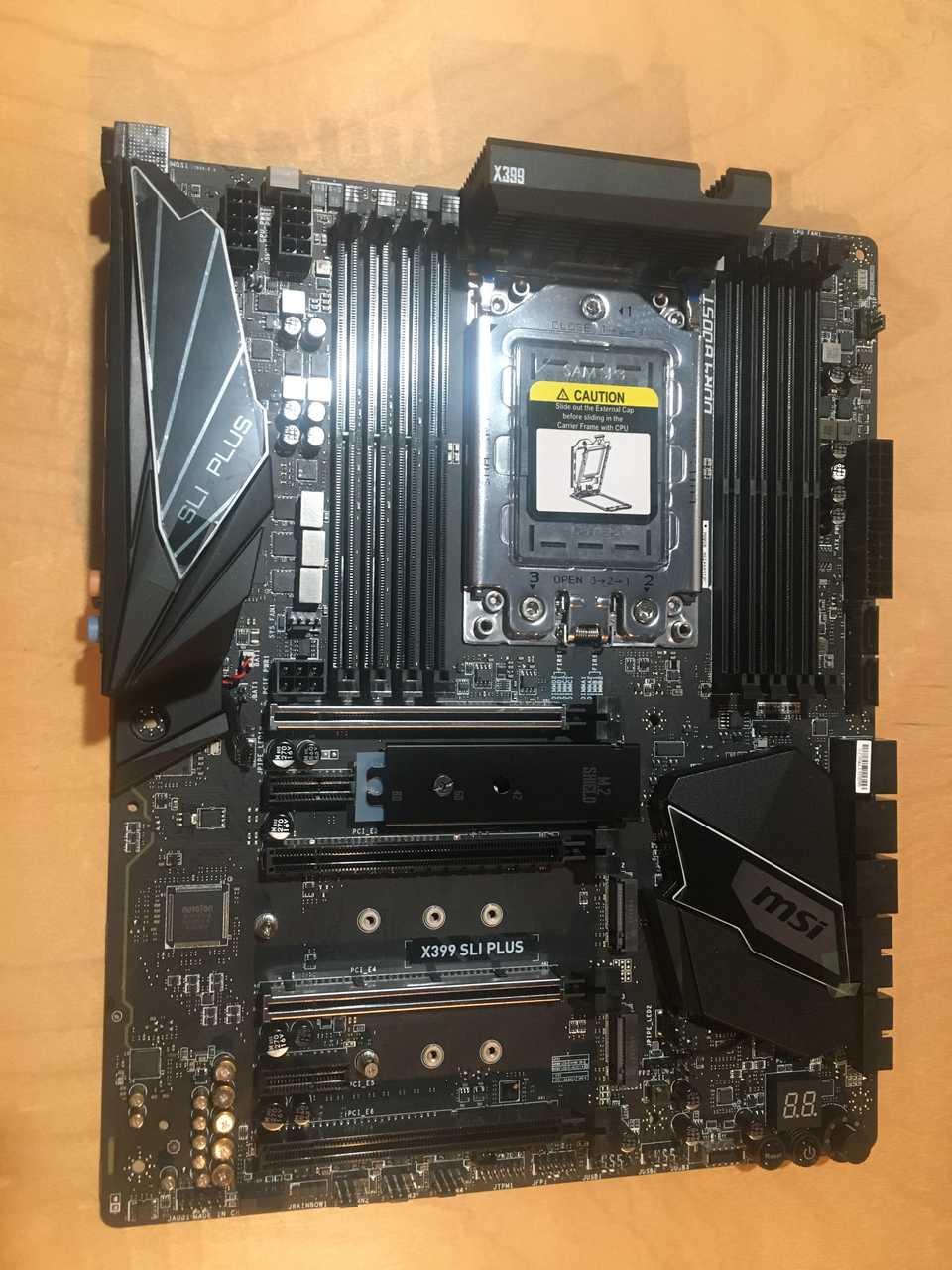 raw MSI SLI Plus motherboard out of box
